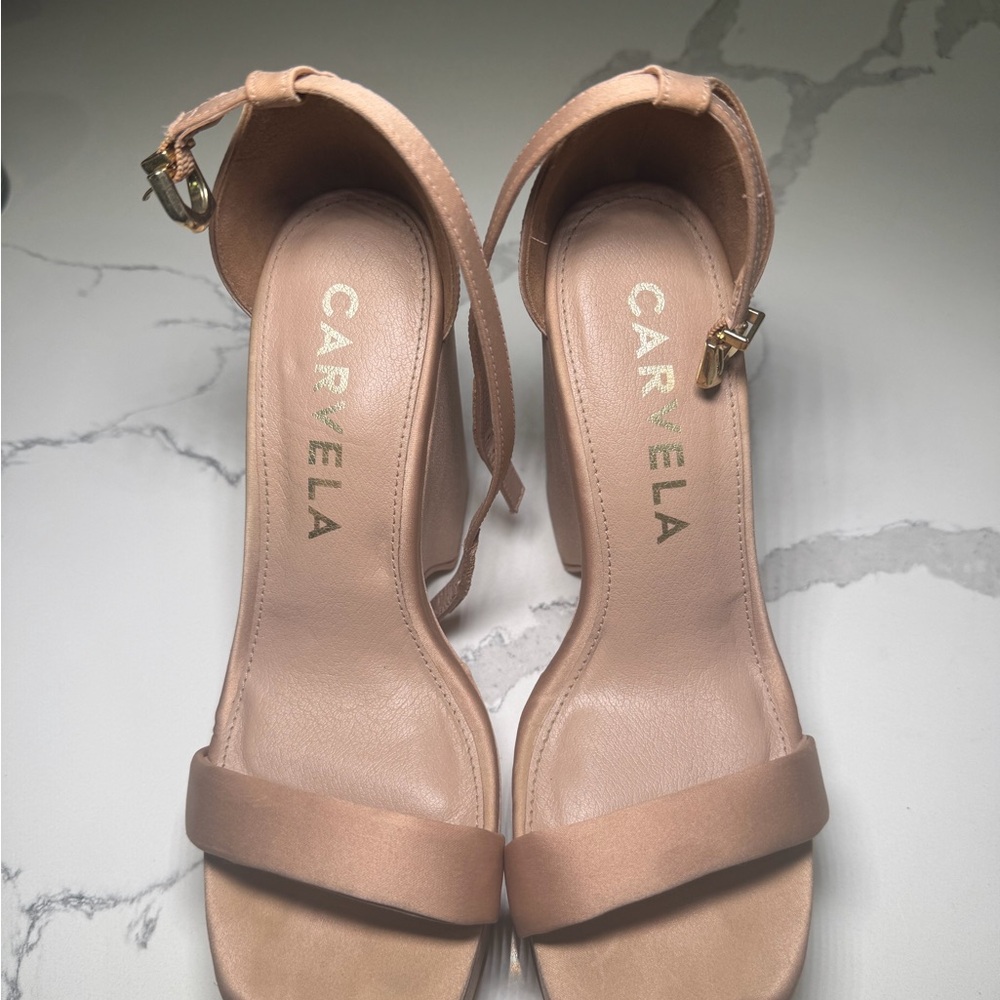 Women's Tan Muave Wedge Sandals - Picture 6 of 7